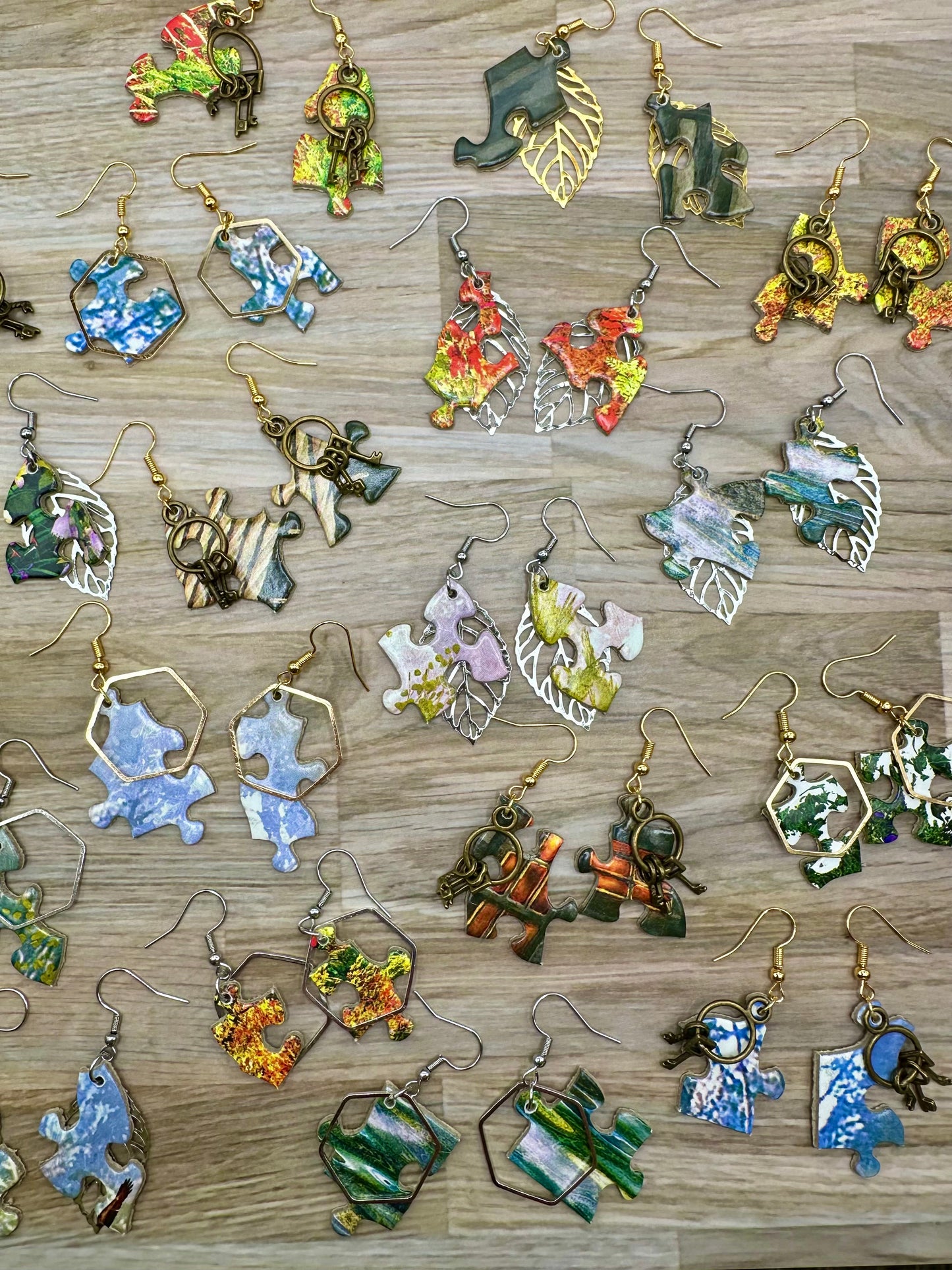 Jigsaw Puzzle Earrings