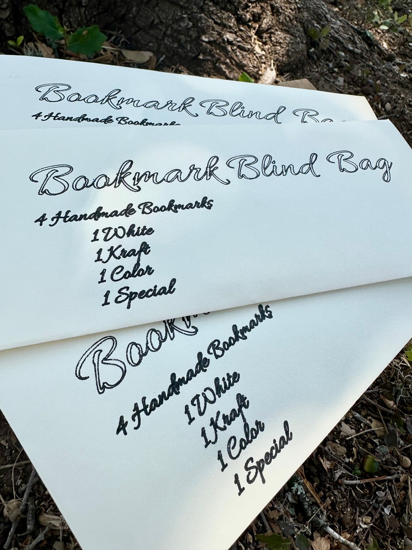 Blind Bookmark Set - Flowers