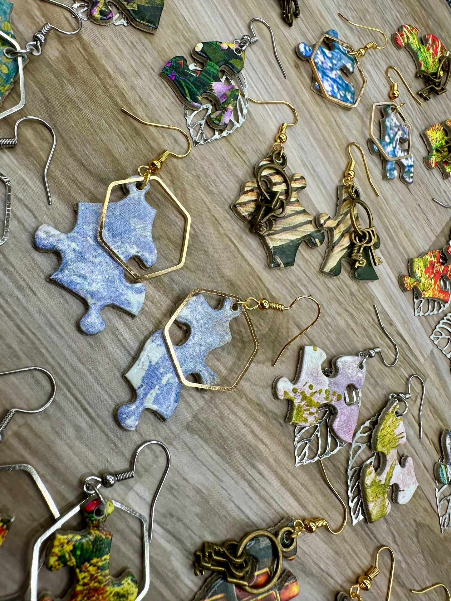 Jigsaw Puzzle Earrings