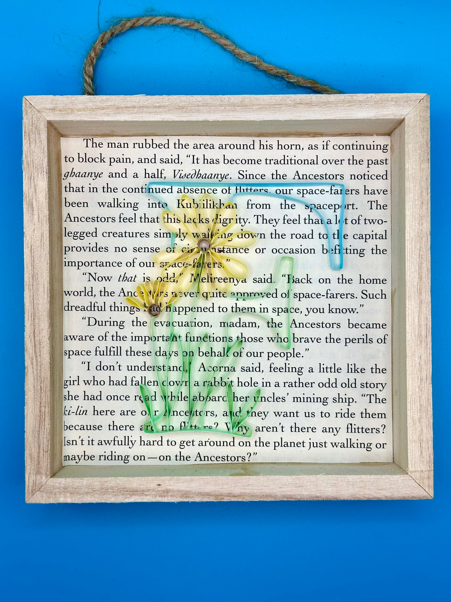 Quilling letter F in a shadow box