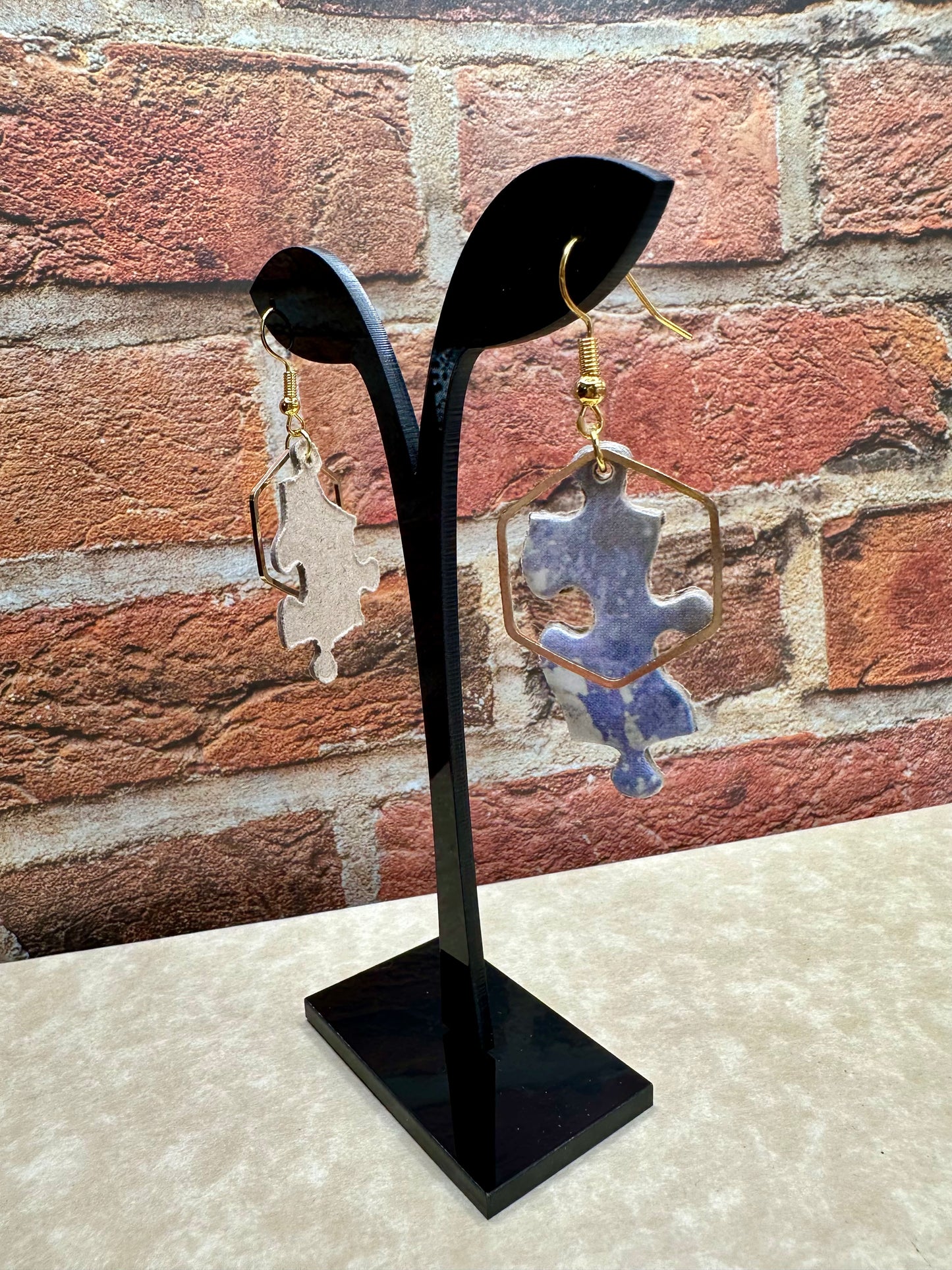 Jigsaw Puzzle Earrings