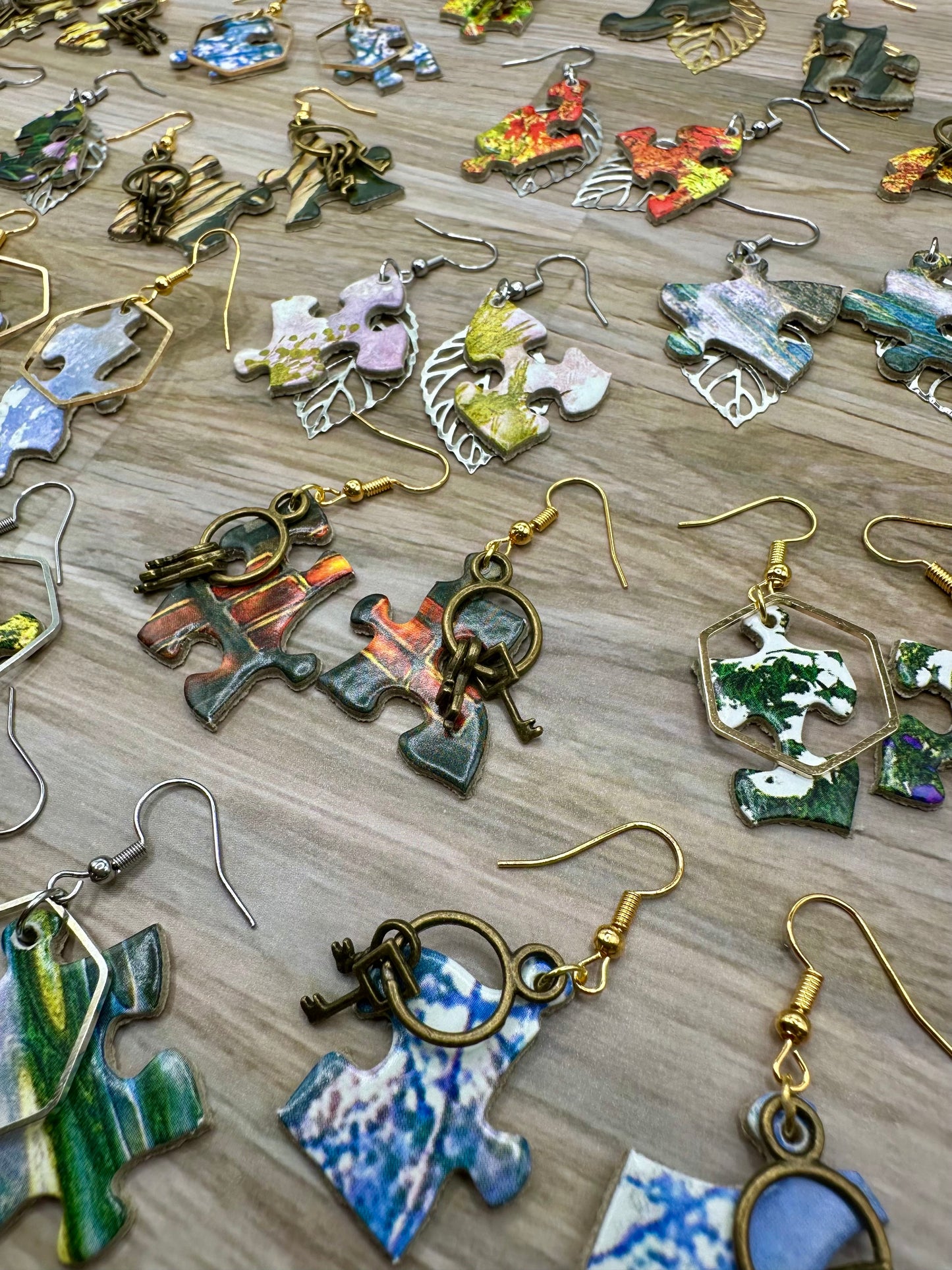 Jigsaw Puzzle Earrings