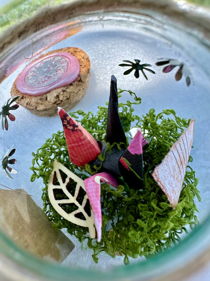 Pink fairy potion jar origami