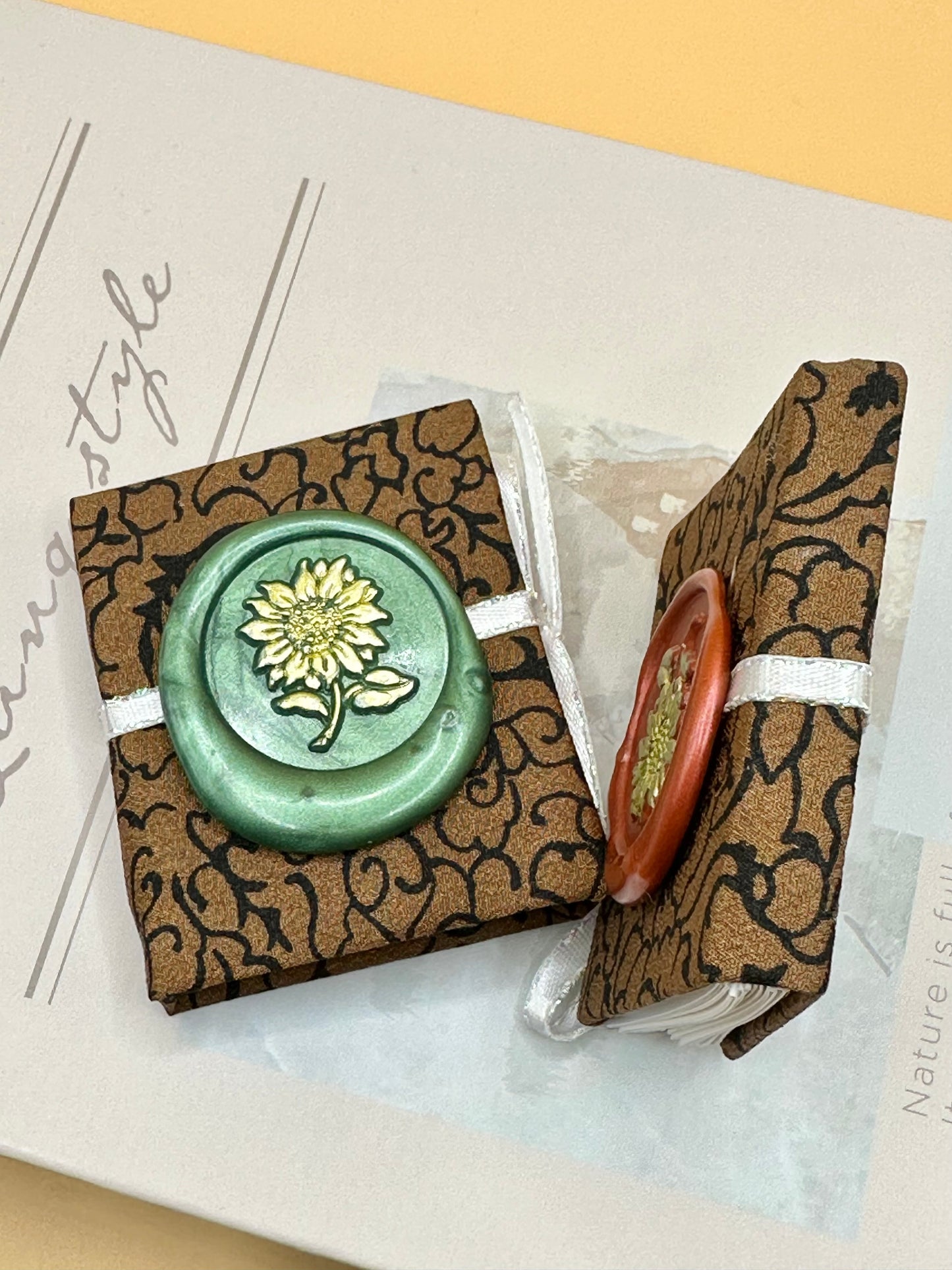 Mini Wax Seal Books - Brown