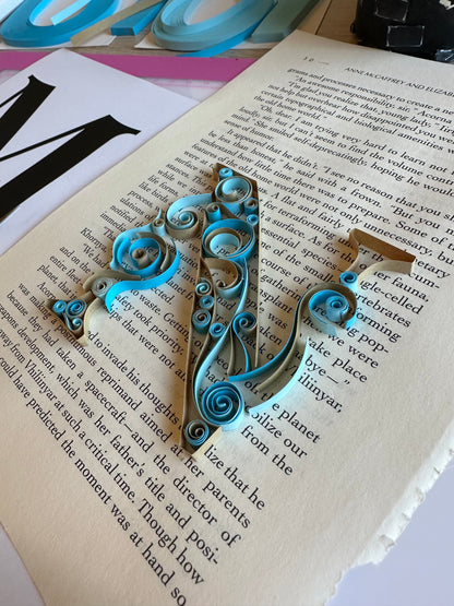 Handmade quilling letter N