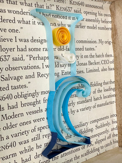 Paper quilling letter I