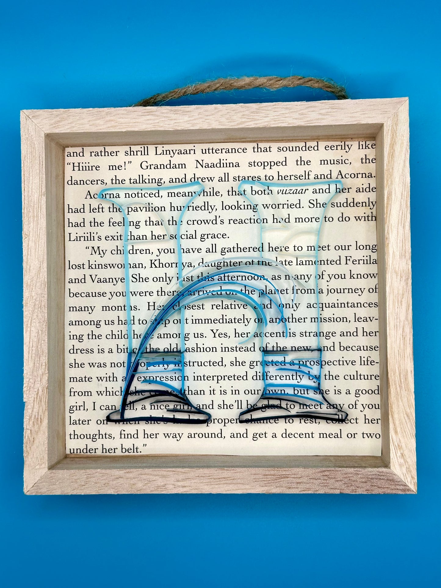 Shadow box with quilling letter H