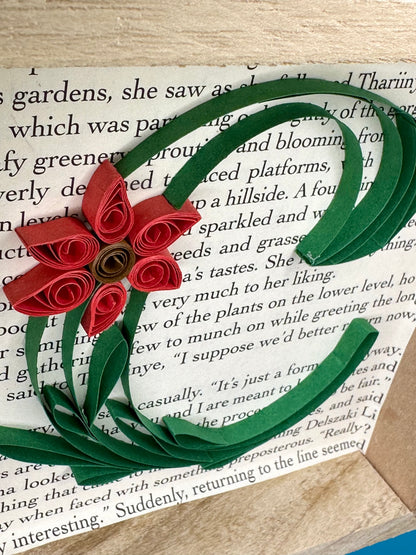 Quilling letter with red flower