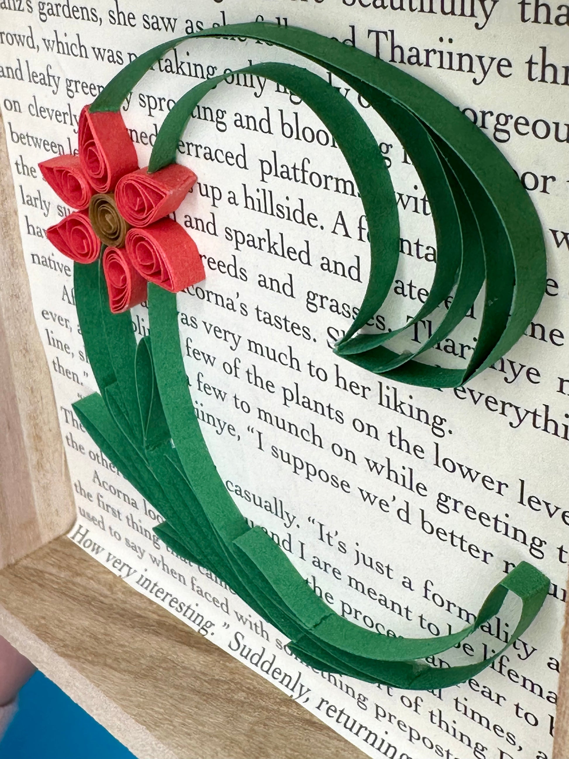 Close up and detail of quilling letter C