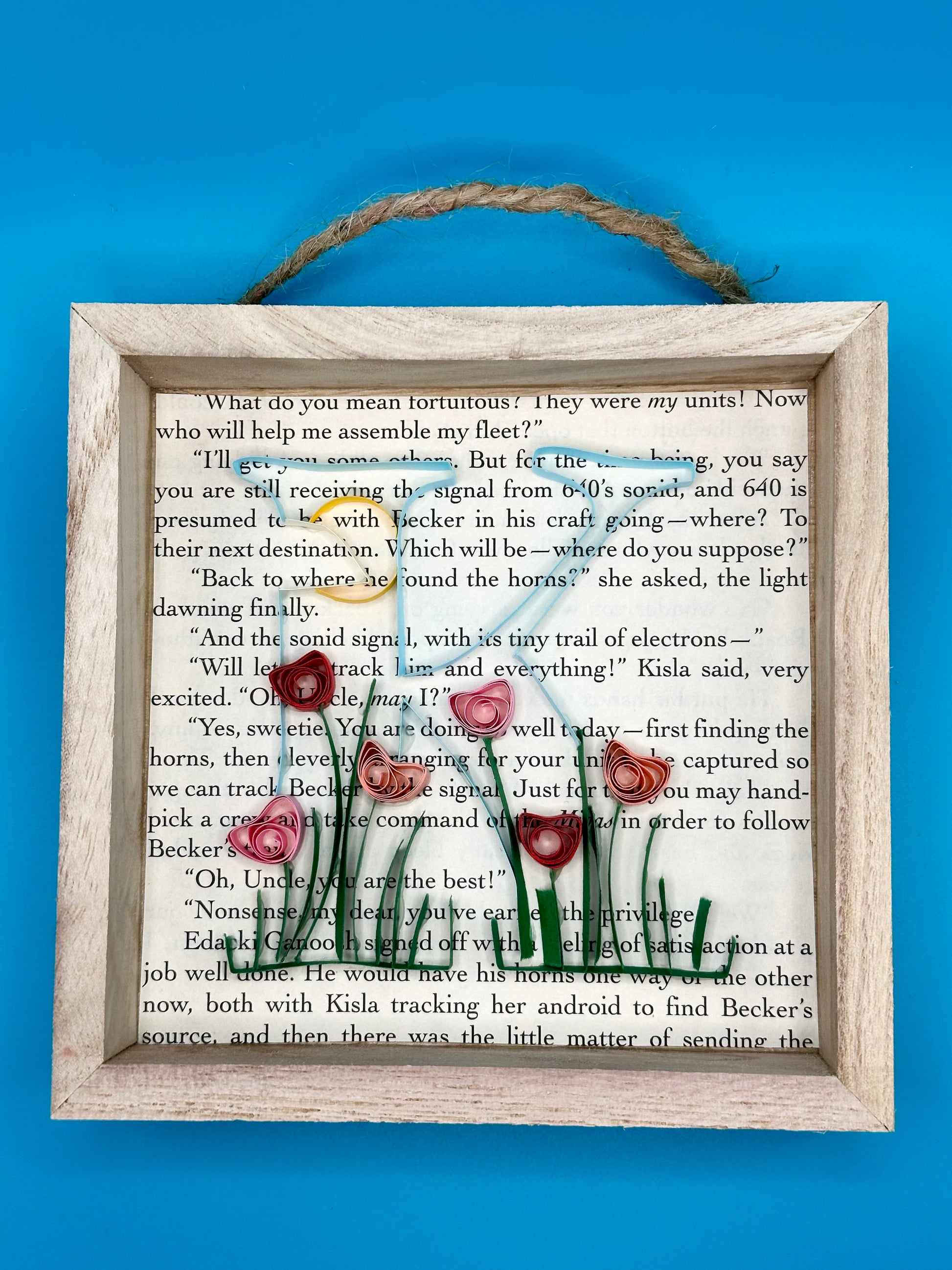 Shadow box with quilling art letter K