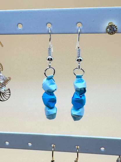 Blue quilling paper earrings