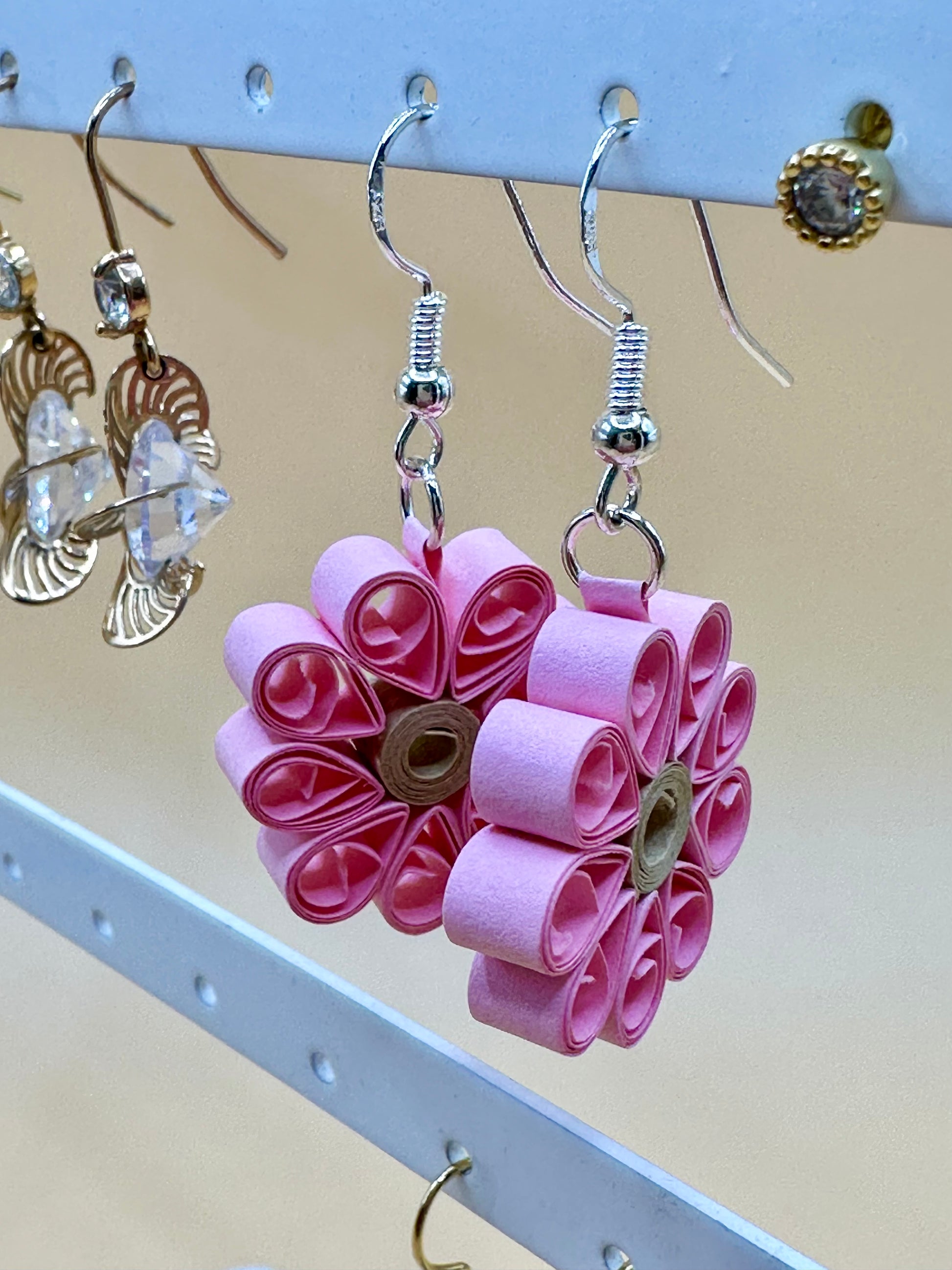 Flower earrings quilling art